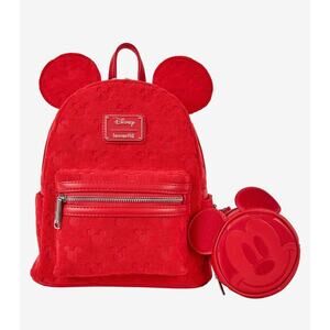 Loungefly Mickey Mouse Plush AOP Ears  with coin purse NWT